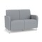 Lesro Siena Lounge Reception 2 Seat Tandem Seating No Center Arm, Brushed Steel, RS Fog Upholstery SN2101 - alternate 1